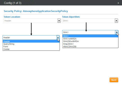 Test Client security settings, 1 of 2